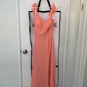 Azazie Everett dress in Coral. Brand new with tags
